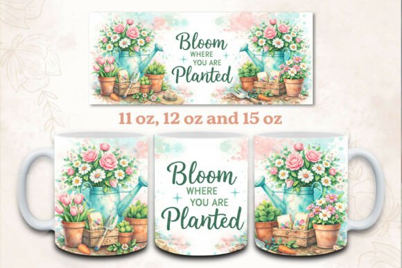 Download Bloom Where You Are Planted Mug Wrap PNG - Mug wrap png Collection