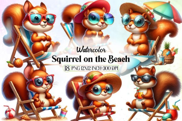 Download Cute Squirrel on the Beach Sublimation - Beach sublimation Collection