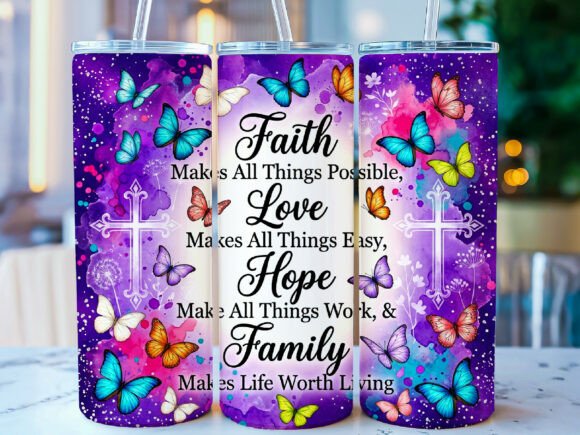 Download Faith Hope 20oz Skinny Tumbler Wrap - Premium Resources