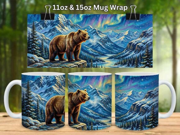 Download Bear 11oz &amp; 15oz Mug Wrap Png V.19 - Mug wrap png Collection