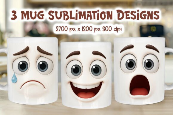Download Funny Face Emotions Mug Wrap PNG - Mug wrap png Collection