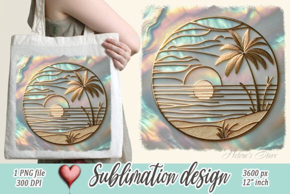 Download Summer Gold Beach Sublimation Design - Beach sublimation Collection