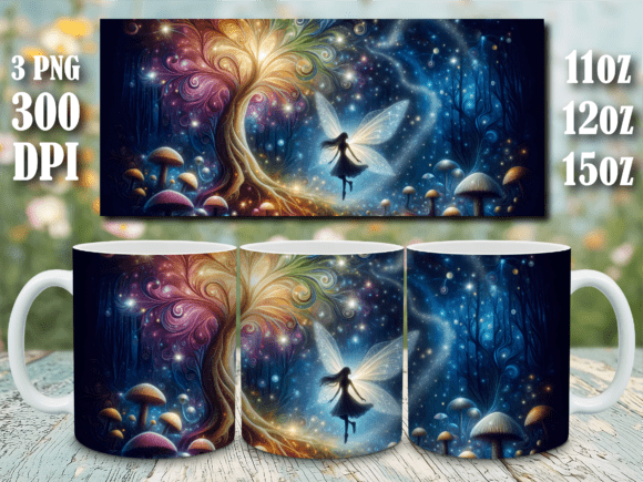 Download Vintage Rose Fairy Lantern Mug Wrap Png - Mug wrap png Collection
