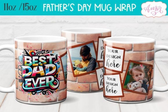 Download Best Dad Ever Photo Mug Wrap PNG - Mug wrap png Collection