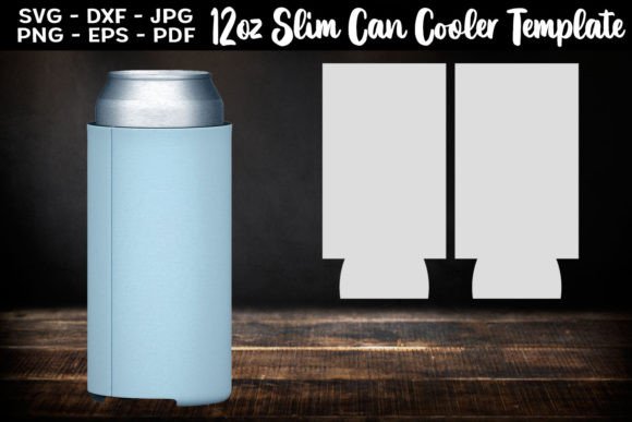 Download 12oz Slim Can Cooler Template SVG PNG - Can cooler template Collection